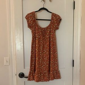 Orange babydoll dress